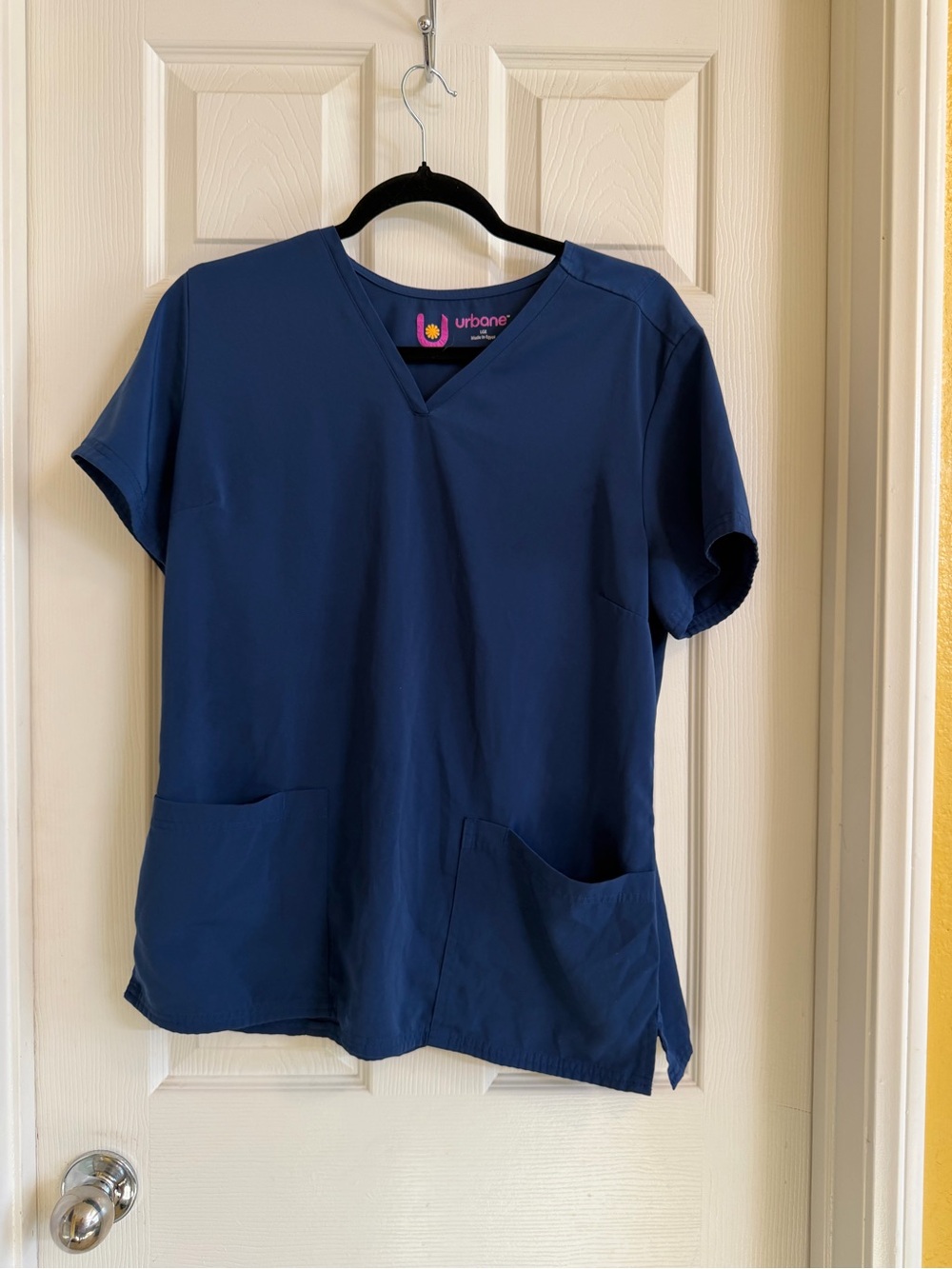 Women's Navy Blue Short-Sleeve Medical Scrub Top